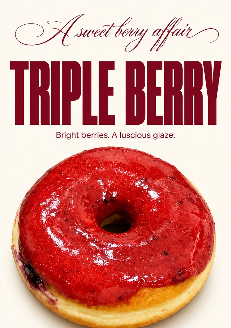 Triple Berry — bright berries, luscious glaze
